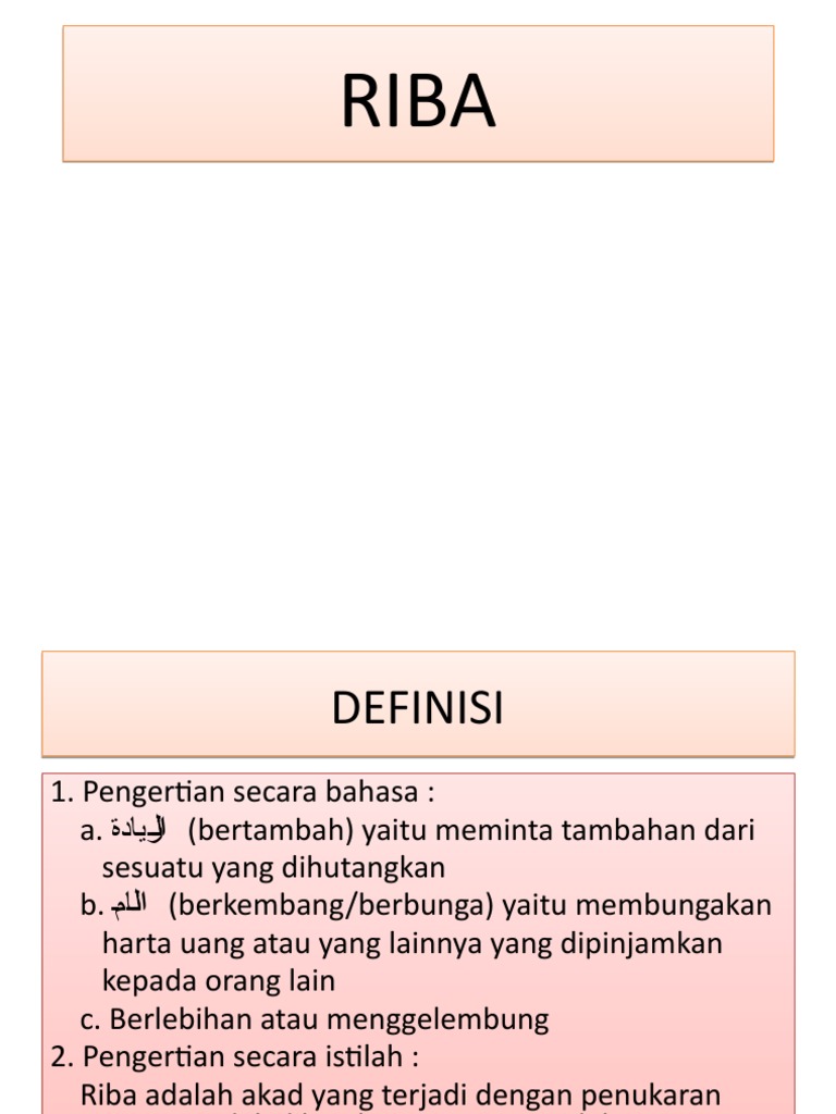 Pengertian dan Macam-Macam Riba | PDF