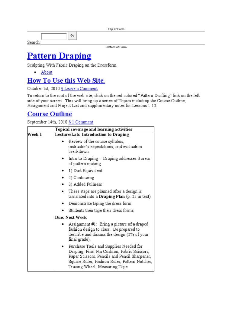 Draping Theory Seam Sewing Sewing