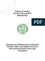 Scheme of Studies for Mathematics Programs