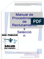 Manual de Procedimiento de Reclutamiento y Seleccion Ministerio de Salud Subdireccion de Recursos Humanos Chile