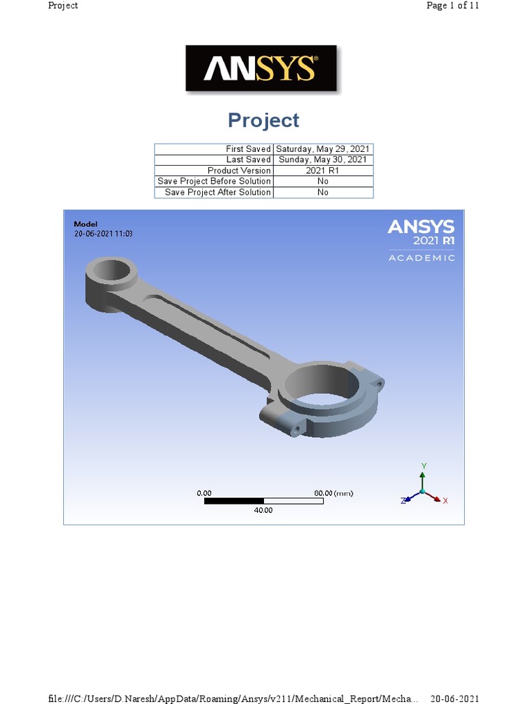 Connecting Rod Ansys Report PDF Strength Of Materials Young's Modulus