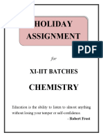 XI IIT Chemistry Holiday Assignment