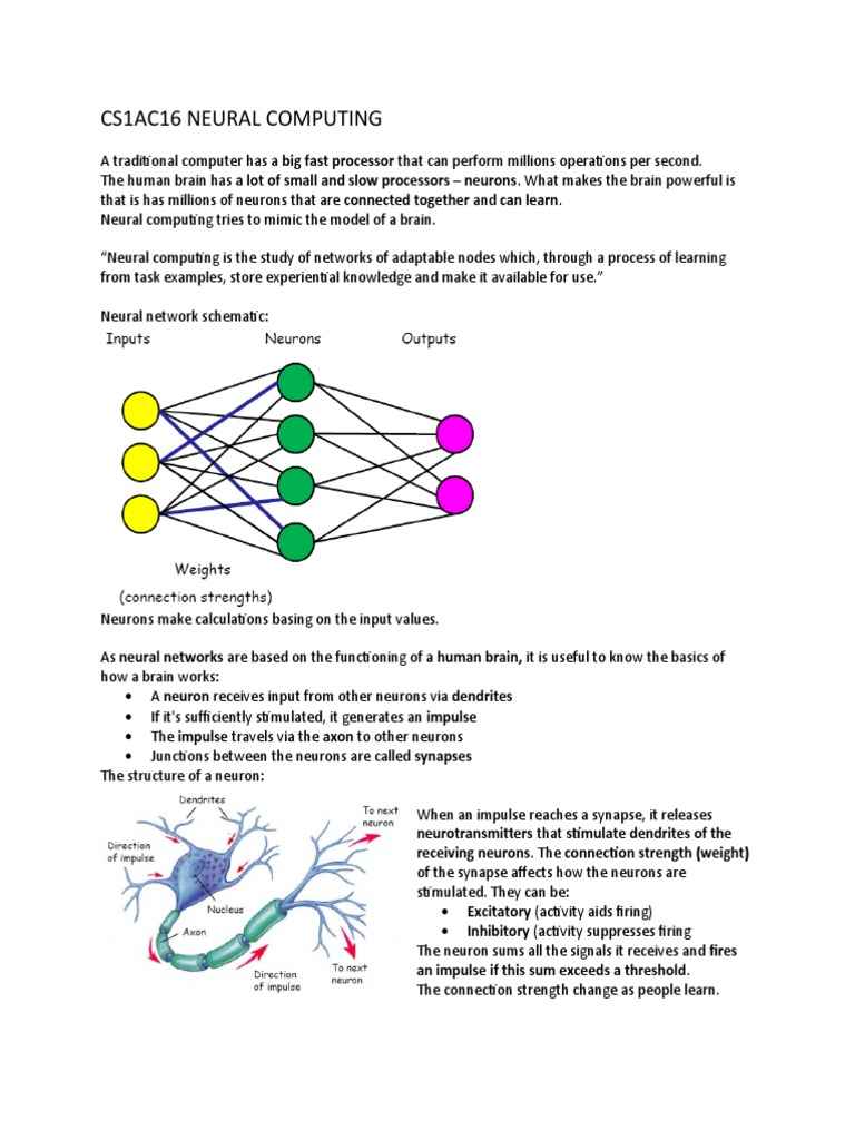 Understanding Neural Computing Basics | PDF | Neuron | Artificial ...
