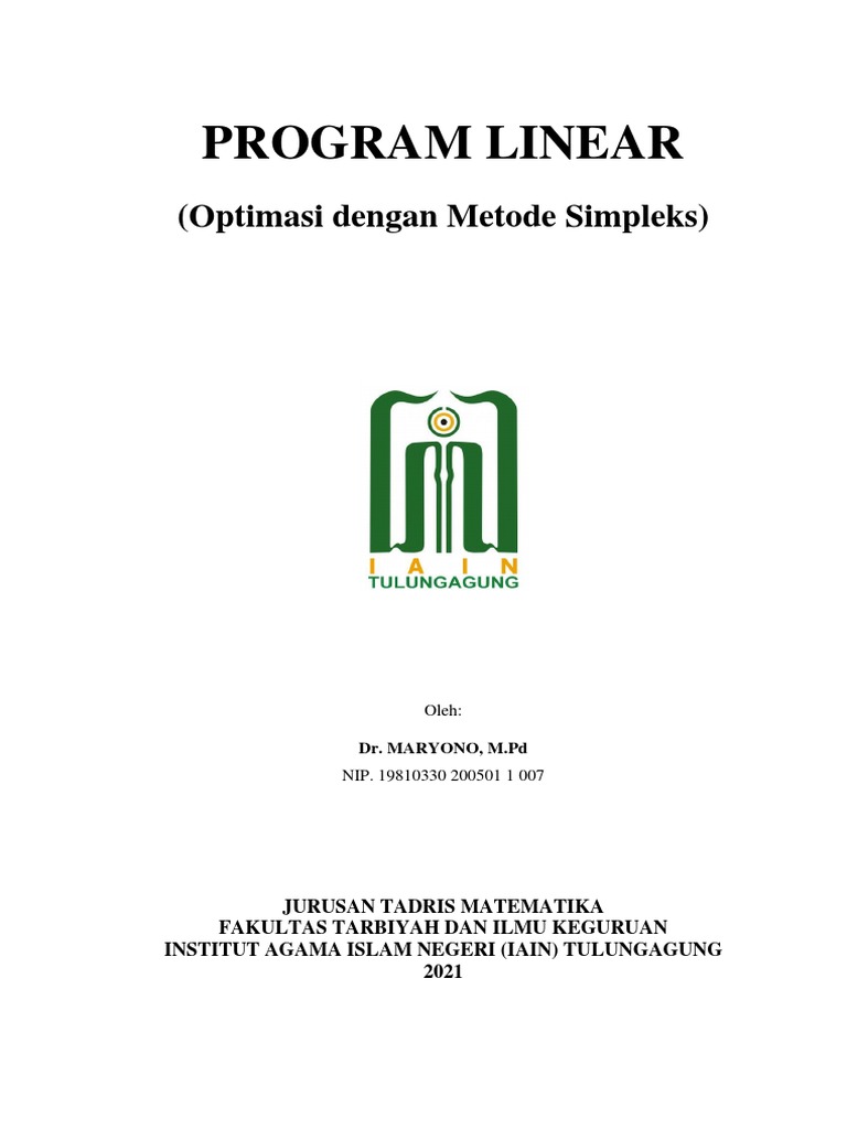 Program Linear dan Metode Simpleks | PDF | Seni | Teknologi & Rekayasa