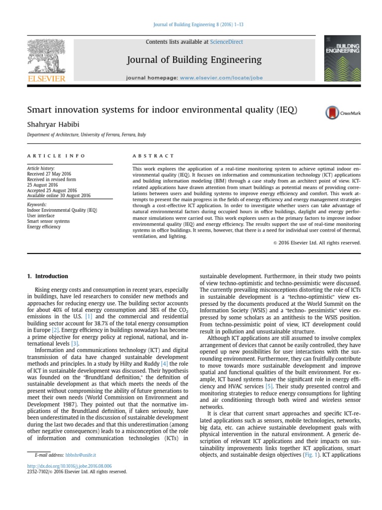 Smart Innovation Systems For Indoor Environmental Quality (IEQ) | PDF ...