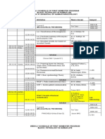 Weekly 11 - Schedule of First Semester Program