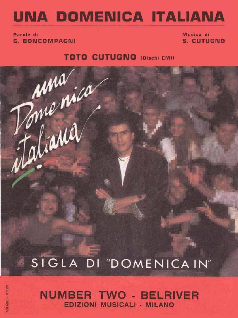 Una Domenica Italiana (Chant Toto Cutugno) (Canto Chitarra Fisarmonica) PDF