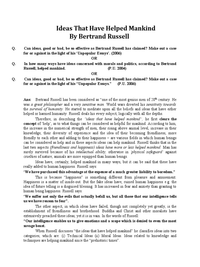 Ideas That Have Helped Mankind PDF Idea Liberty