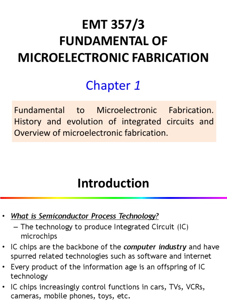 Chapter 1 - Fundamental To Microlectronic Fabrication | PDF ...