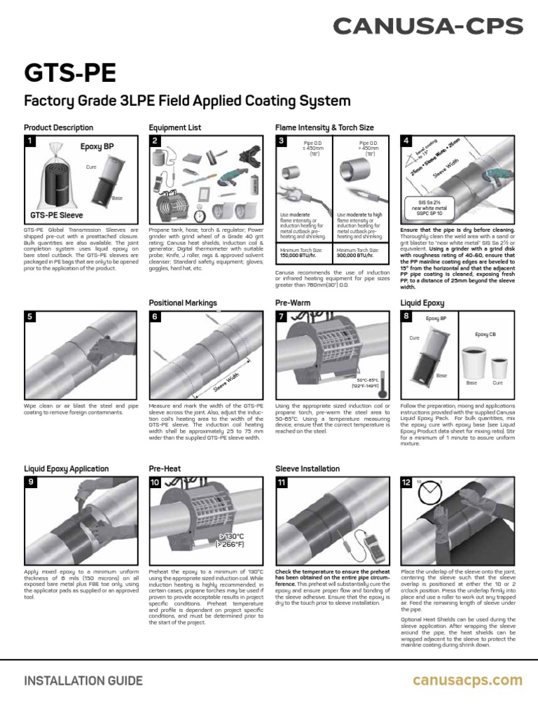 Field Joint Coating Installation Procedure PDF Epoxy Pipe (Fluid