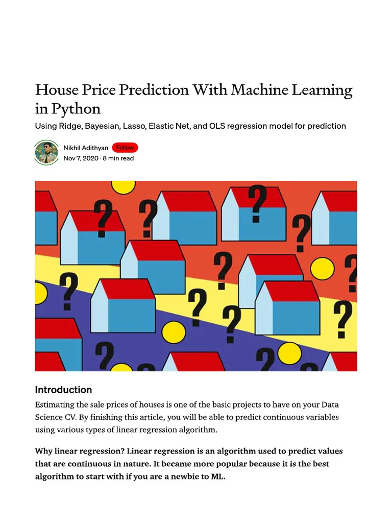 House Price Prediction with Python | PDF | Computers | Technology ...