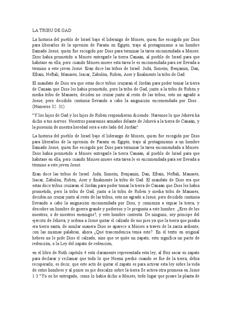 La Tribu de Gad PDF Moisés Joshua