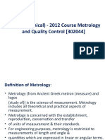 T.E. (Mechanical) - 2012 Course Metrology and Quality Control (302044)