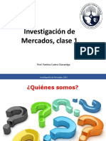 Clase 1, Investigación de Mercados - 1 - 2021