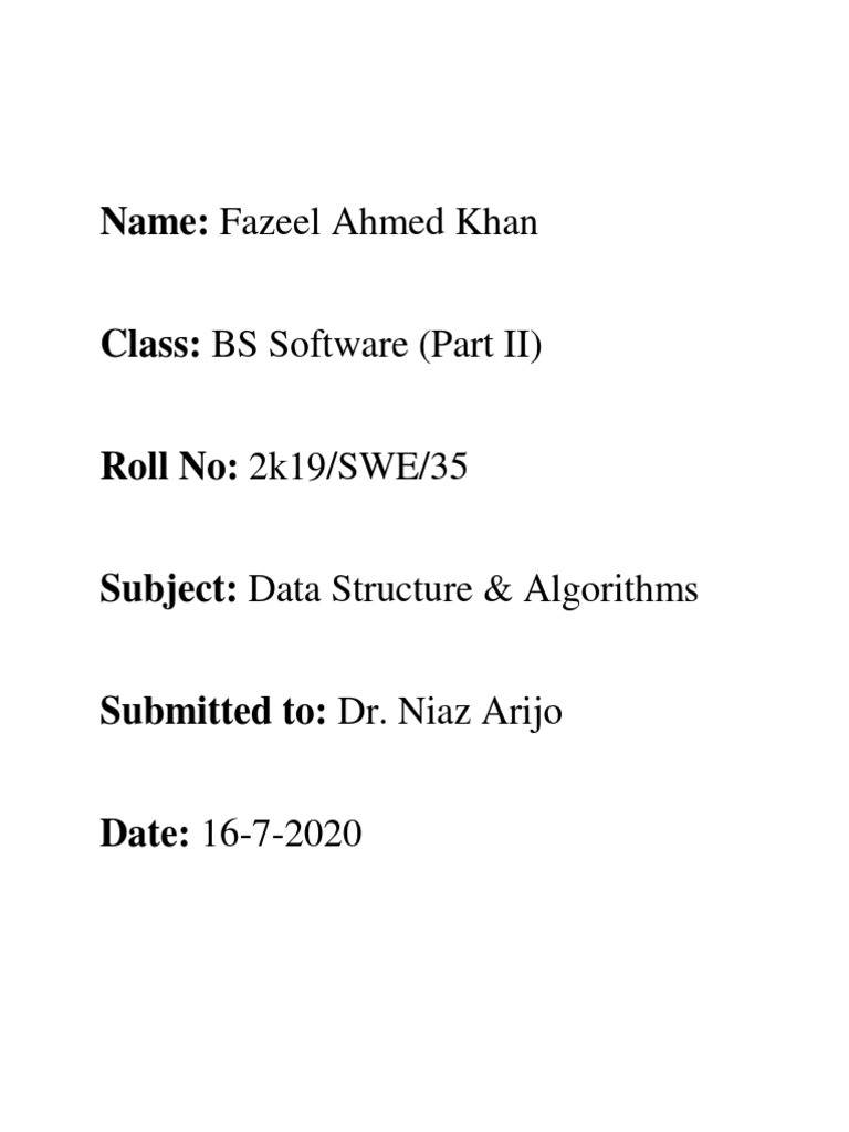 Data Structure Assignment 2 | PDF | Applied Mathematics | Information ...