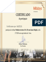 Certificado Mitutoyo Medidor de Altura 2D e 3D
