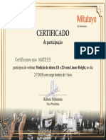 Certificado Mitutoyo Medidor de Altura 2d e 3d