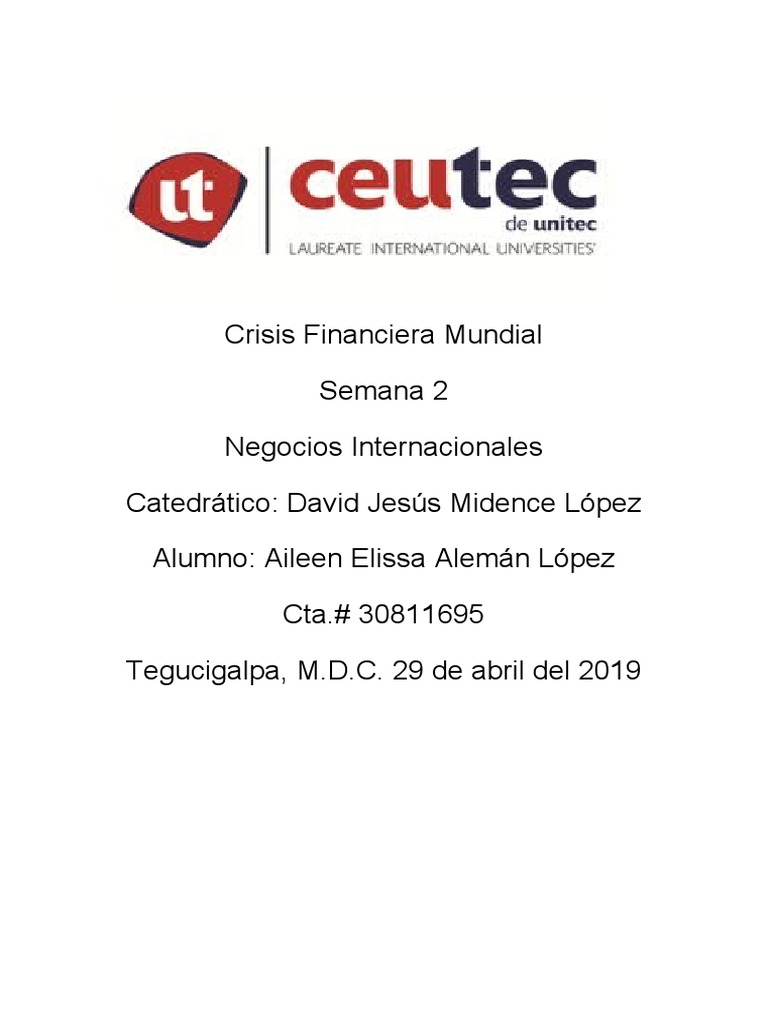 Impacto de la Crisis Financiera Global | PDF | Capitalismo | Macroeconómica