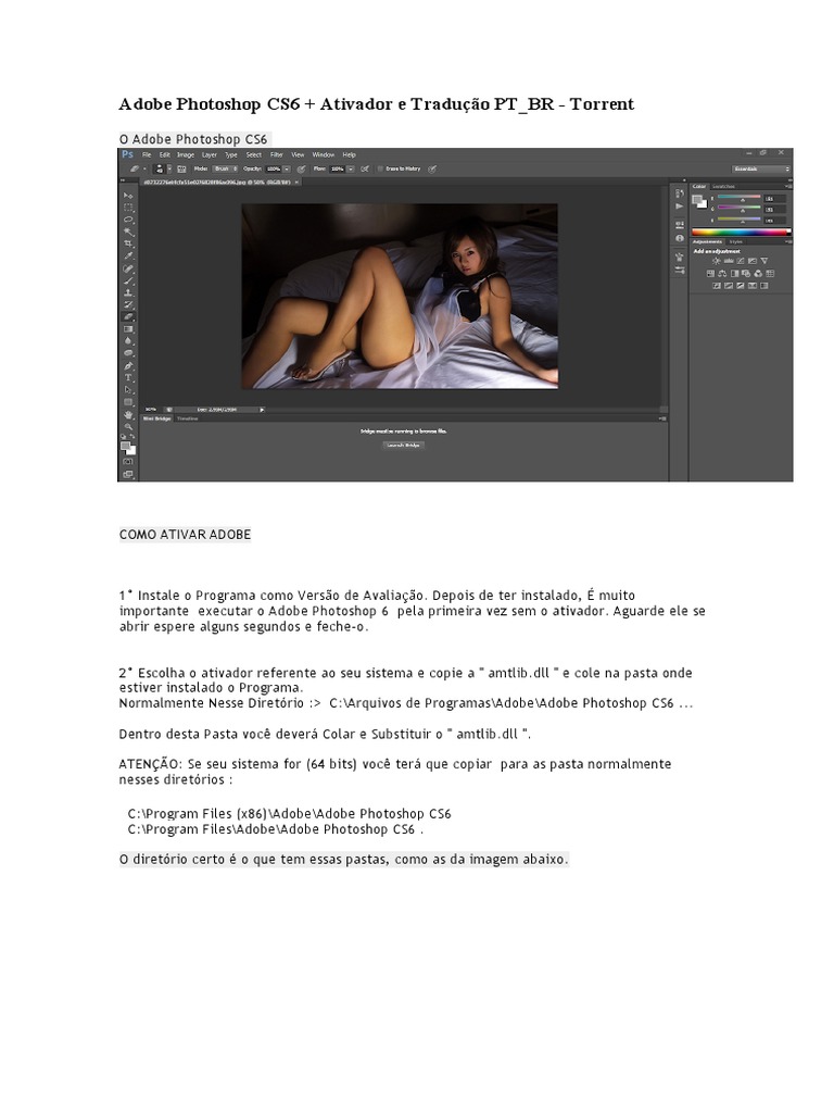 Photoshop CS6: Instalação e Ativação PT_BR | PDF