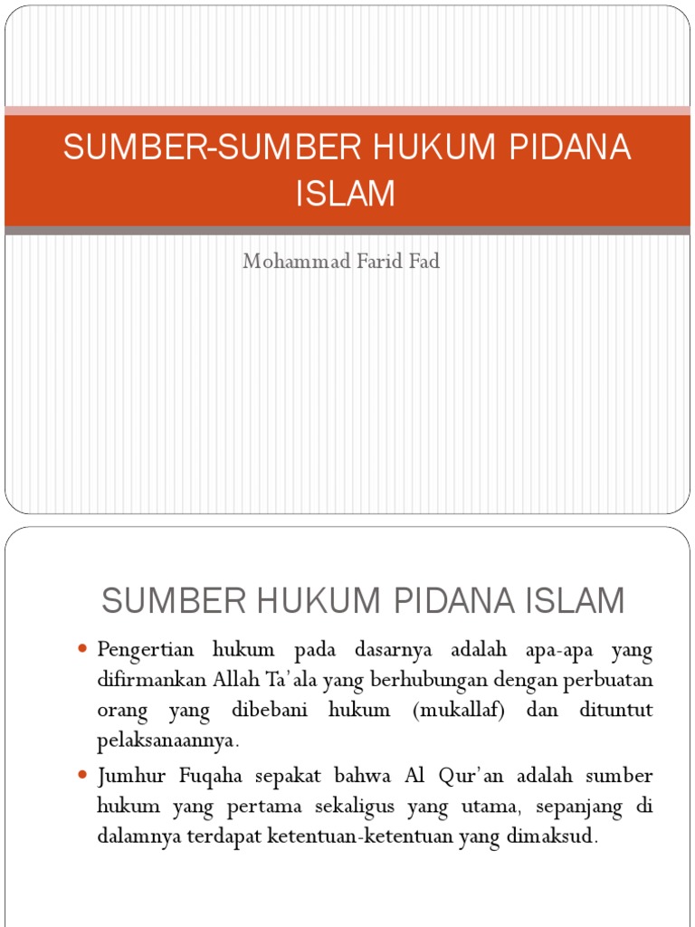 Sumber Hukum Pidana Islam | PDF | Agama & Spiritualitas