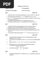 Assignment Linear Algebra 2021