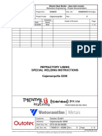 Refractory Lining Special Welding Instructions Cajamarquilla 320K