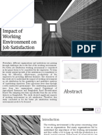 Impact of Working Environment On Job Satisfaction