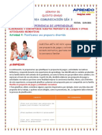 Ficha de Comunicacion Semana 06 Planificamos Una Propuesta Divertida