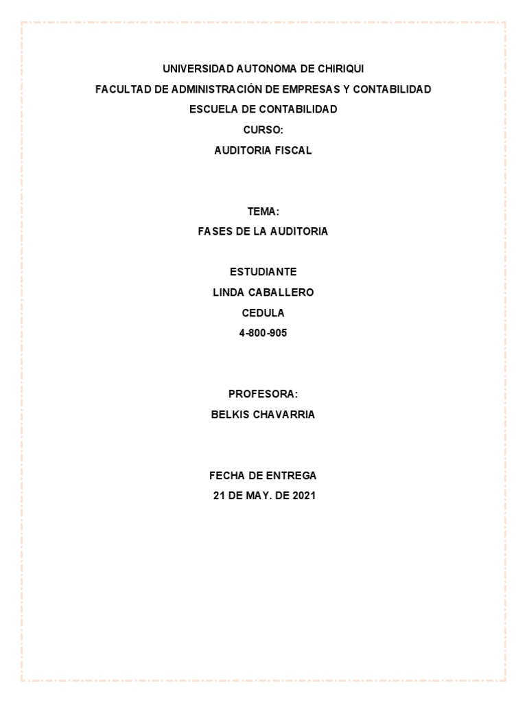 Fases de La Auditoria | PDF | Auditoría | Contralor