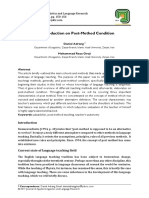 An Introduction On Post-Method Condition: Danial Adrang Mohammad Reza Oroji