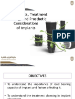 Biomechanics, Treatment Planning, and Prosthetic Considerations of Implants