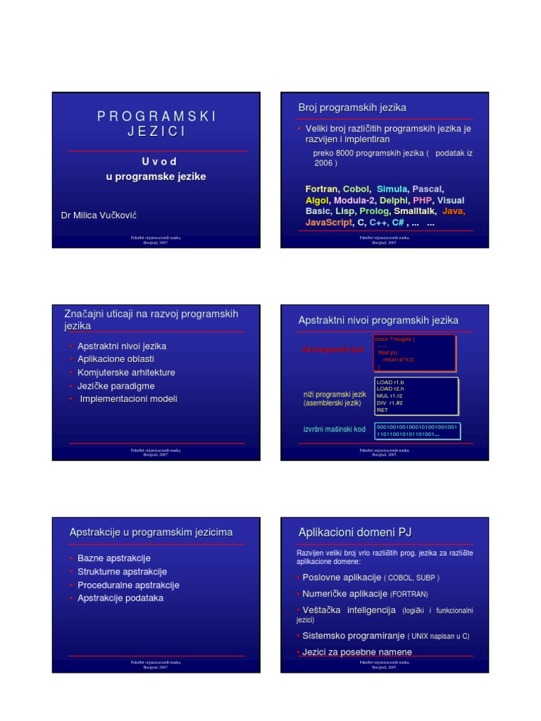 Uvod U Programske Jezike | PDF