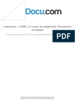 Lewkowicz I 1999 La Nocion de Subjetividad Recuperado de Httpses