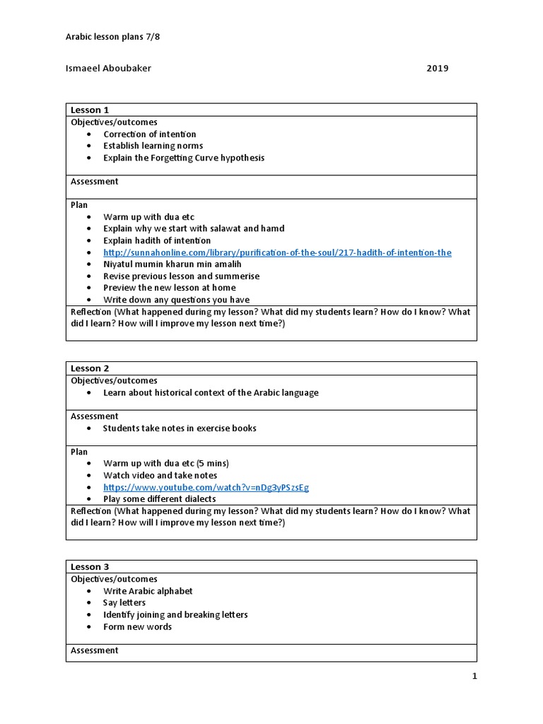 Arabic Lesson Plans for Grades 7-8 | PDF | Languages Of Israel | Arabic