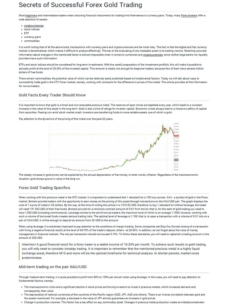 Secrets of Forex Gold Trading Success | PDF | Gold As An Investment ...