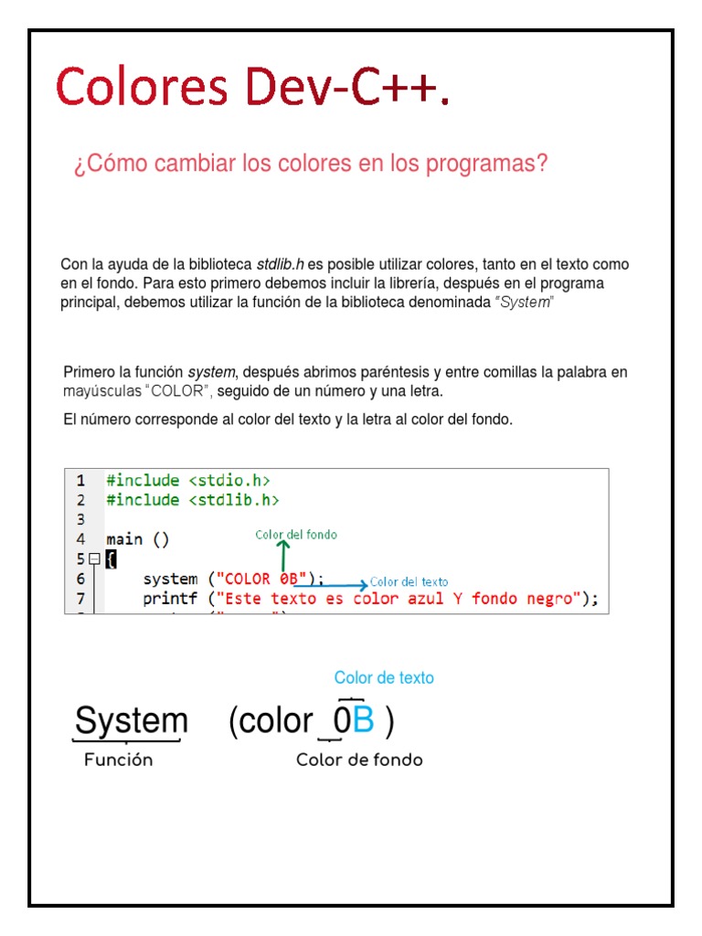 Colores en C++ con stdlib.h | PDF | Informática