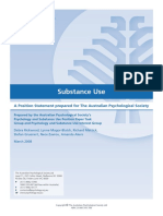 Substance Use: A Position Statement Prepared For The Australian Psychological Society