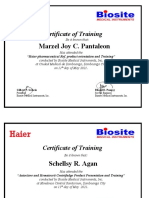 Marzel Joy C. Pantaleon: Certificate of Training