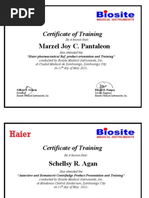  TRAINING CERTIFICATE