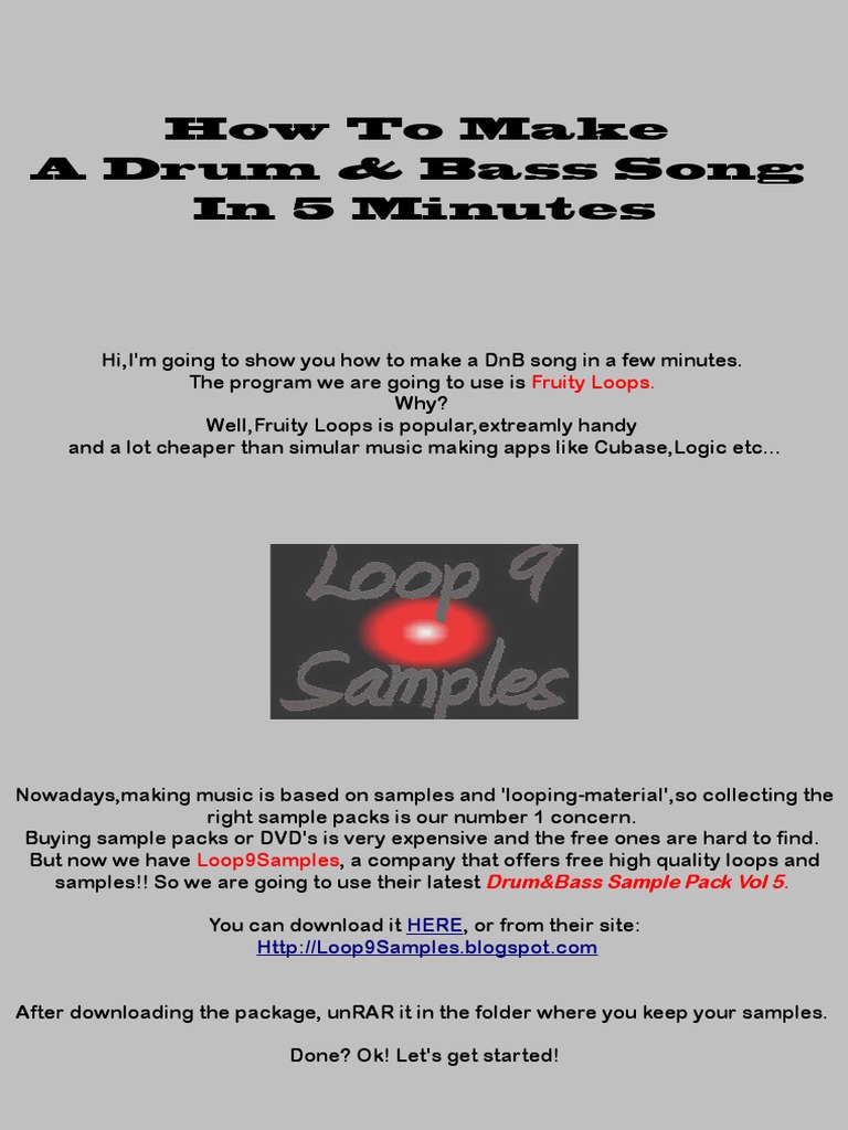 How To Make A Drum&Bass Song in 5 Minutes PDF Tempo Sound Recording