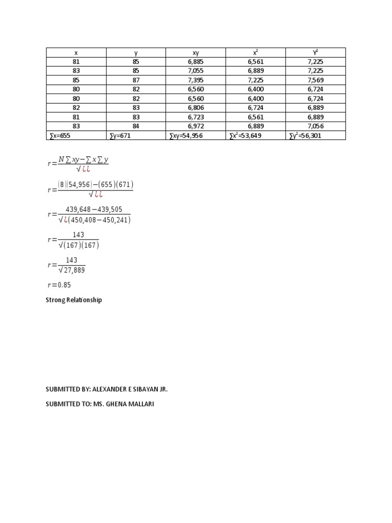 Statistical Analysis of Data Relationships | PDF