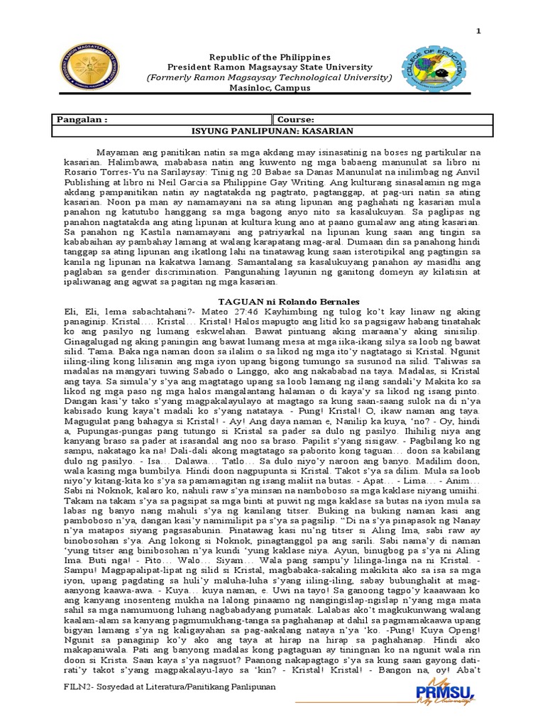 Pagsusuri Activity 5 | PDF