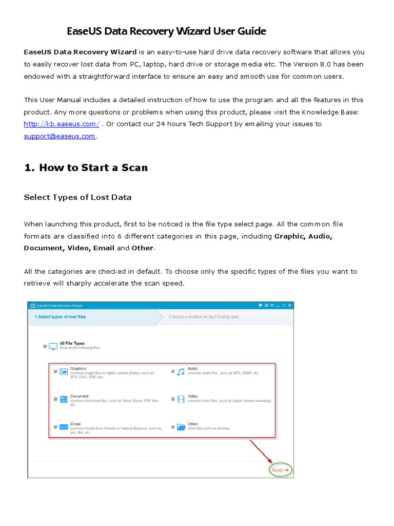 EaseUS Data Recovery Wizard Guide | PDF | Computer File | Directory ...
