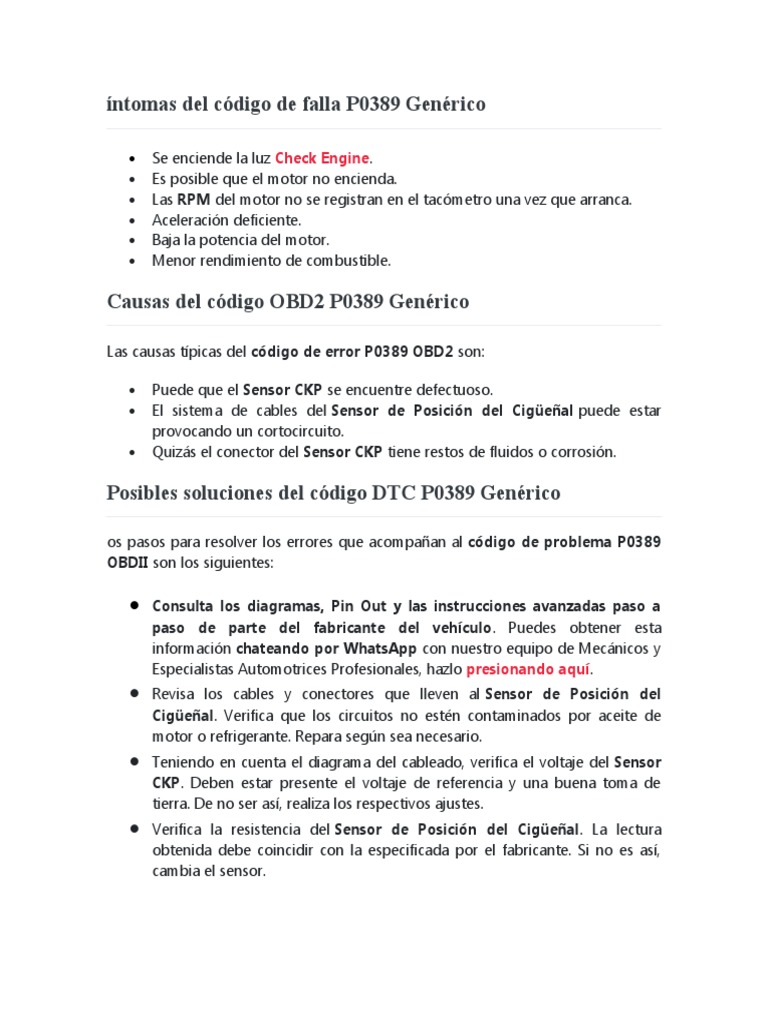 Diagnóstico y Solución de Códigos OBD2 | PDF | Sensor | Bienes ...