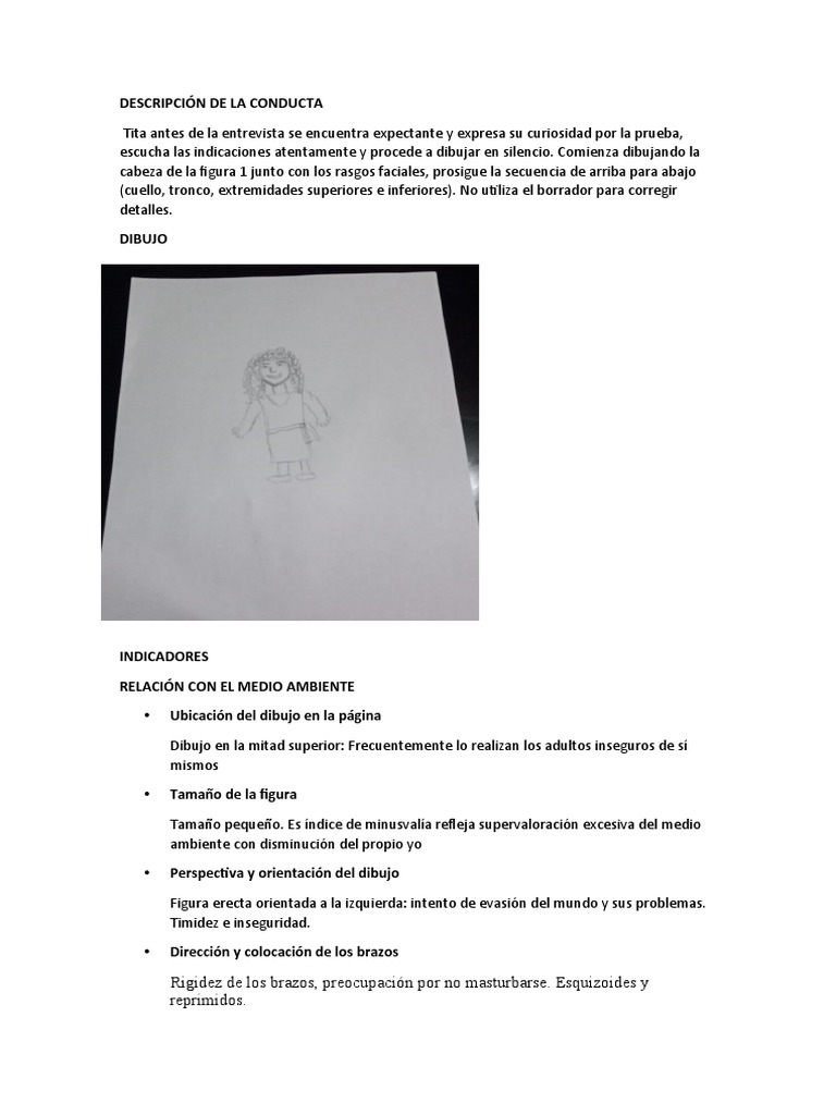 Interpretación Figura Humana | PDF | Sicología | Bienestar