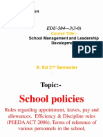 Teacher: Mr. Faisal Ihsan: Course Title:-School Management and Leadership