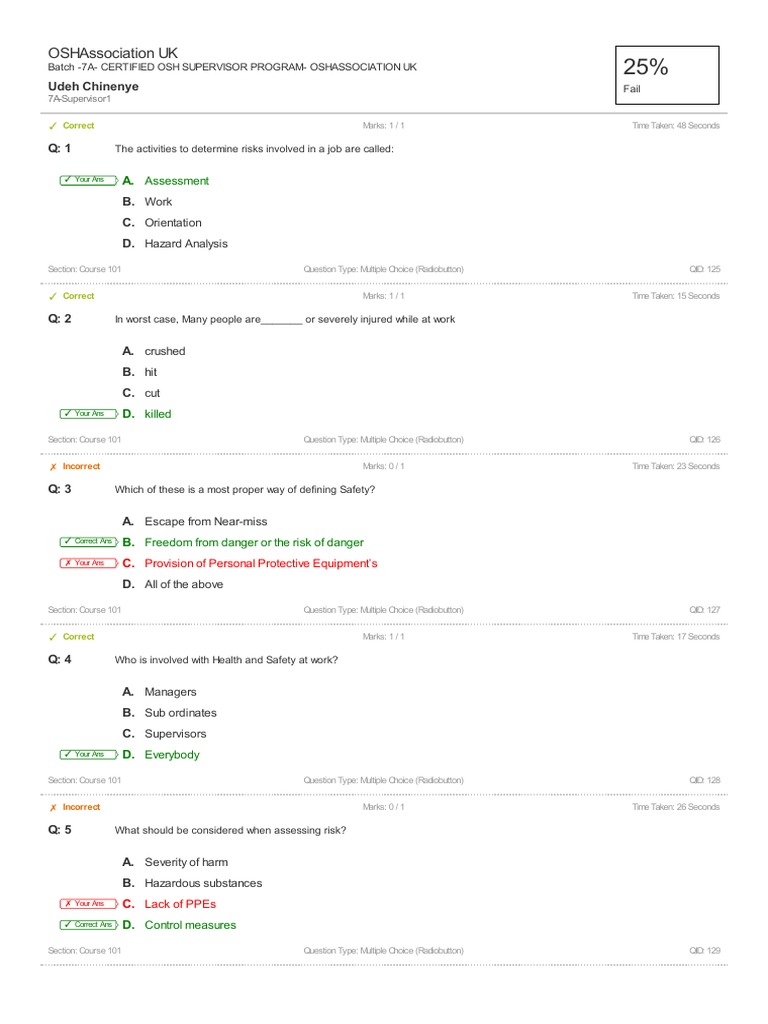 MCQS Details PDF Multiple Choice Personal Protective Equipment