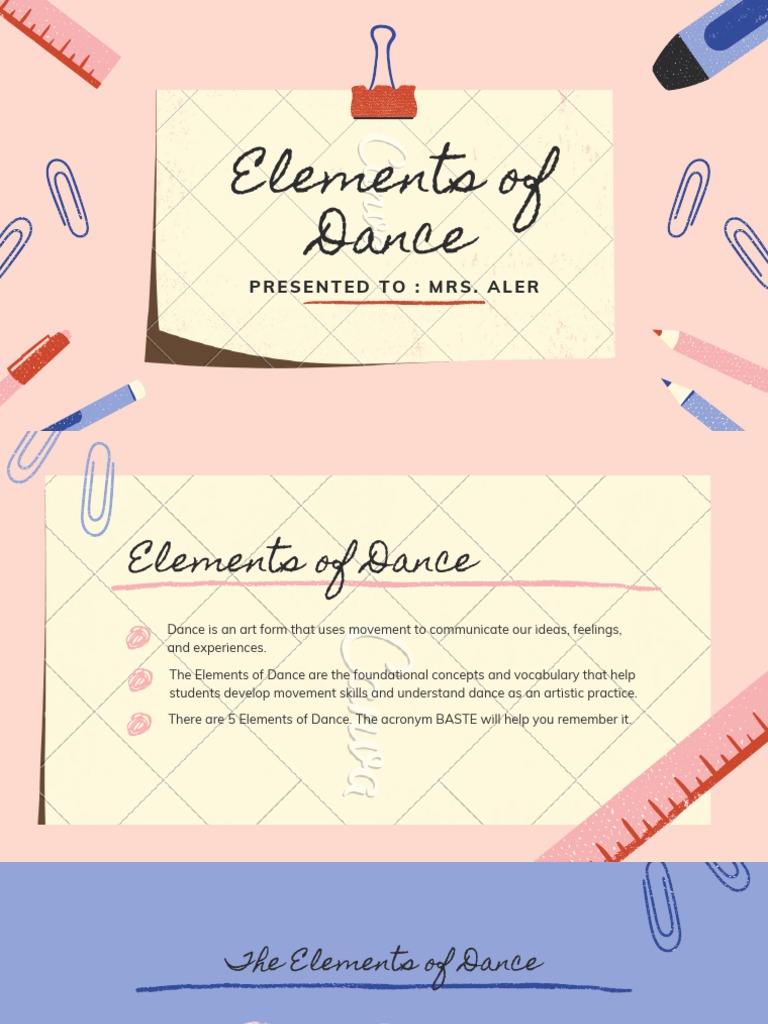 Elements of Dance BASTE PDF Dances Rhythm