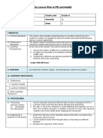 Daily Lesson Plan in PE and Health: School Grade Level Grade 12 Learning Area Hope 4 Semester 2 Quarter 4 Week 1