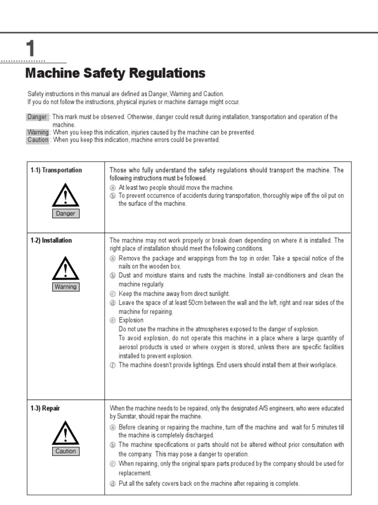 Machine Safety Regulations PDF Machines Occupational Safety And Health